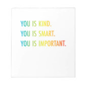 Bloc-note Tu Es Un Peu Intelligent, Tu Es Important (Devant)