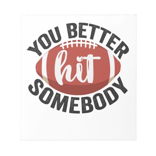 Bloc-note Tu ferais mieux de frapper Quelqu'Un Drôle Footbal (Devant)
