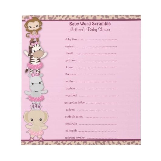 Bloc-note Tu Tu Cute Ballerina Word Scramble TTC 40 pages (Devant)