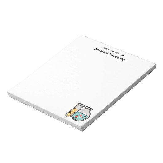 Bloc-note Tube d'essai de chimie et bécher (Tourné)