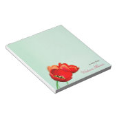 Bloc-note Tulipe rouge florale mint vert style bokeh personn (Incliné)