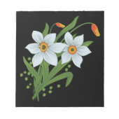 Bloc-note Tulipes et jonquilles Fleurs Arrière - plan noir (Devant)