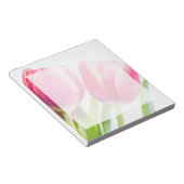 Bloc-note Tulipes roses avec Feuille vert photo (Incliné)
