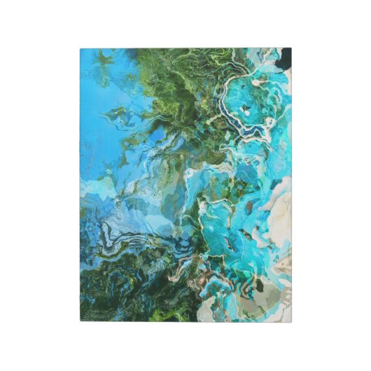 Bloc-note Turquoise Abstrait Océan Bleu et Vert algues (Tourné)