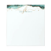 Bloc-note Turquoise Agate Geode Gold Parties scintillant Scr (Devant)