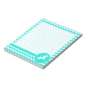 Bloc-note Turquoise, Aqua Color Chevron; Equestre (Tourné)