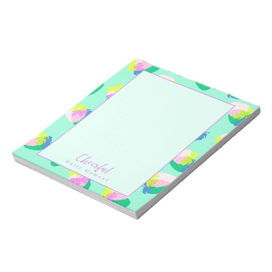 Bloc-note Turquoise aux fraises (Tourné)