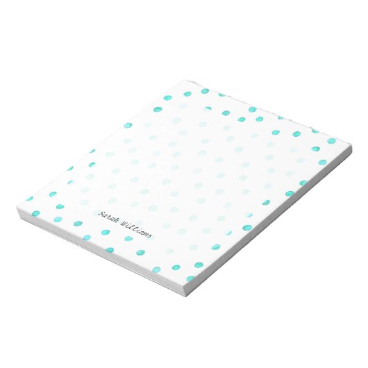 Bloc-note Turquoise bleu blanc Confetti Motif (Tourné)