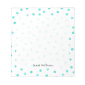 Bloc-note Turquoise bleu blanc Confetti Motif (Devant)