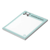 Bloc-note Turquoise Cute Panda Ours & Pâtes Ajouter Votre No (Tourné)
