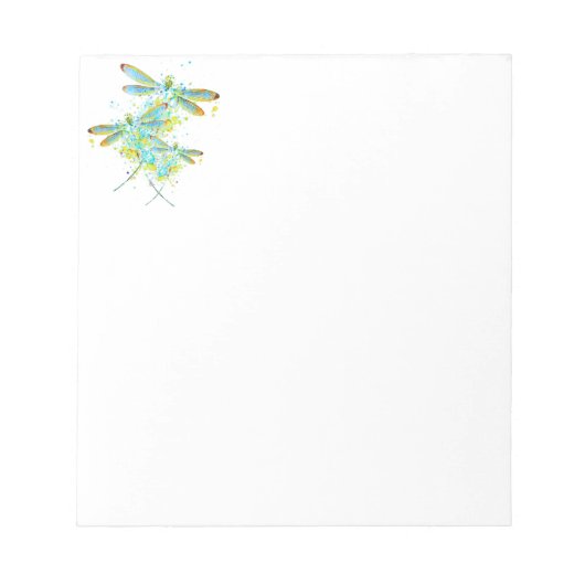 Bloc-note Turquoise éclaboussure de libellule (Devant)