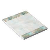 Bloc-note Turquoise Glam Gold White Feuilles tropicaux (Incliné)