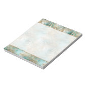 Bloc-note Turquoise Glam Gold White Feuilles tropicaux (Tourné)