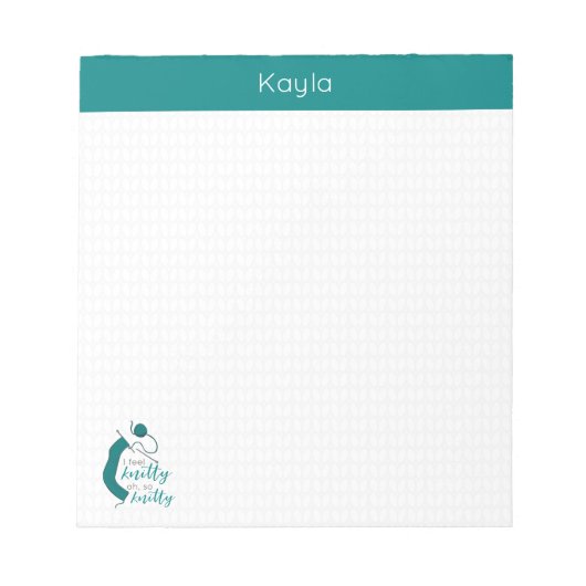 Bloc-note Turquoise Je Sens Knitty, Oh Tellement Knitty (Devant)