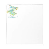 Bloc-note Turquoise Splatter Dragonfly personnalisée (Devant)