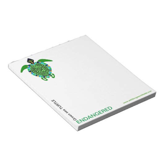 Bloc-note TURTLE Mer Vert - Conservation - (Incliné)