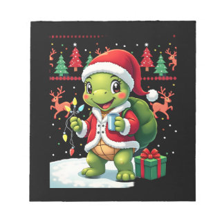 Bloc-note Turtle Xmas Lights Ugly Santa Turtle Christmas Tan