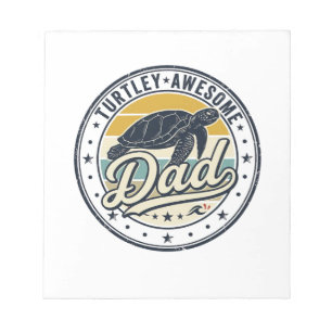 Bloc-note Turtley Super Papa Design de T-Shirt Vintage Tortu