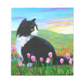 Bloc-note Tuxedo Cat Tulips Créationarts (Devant)