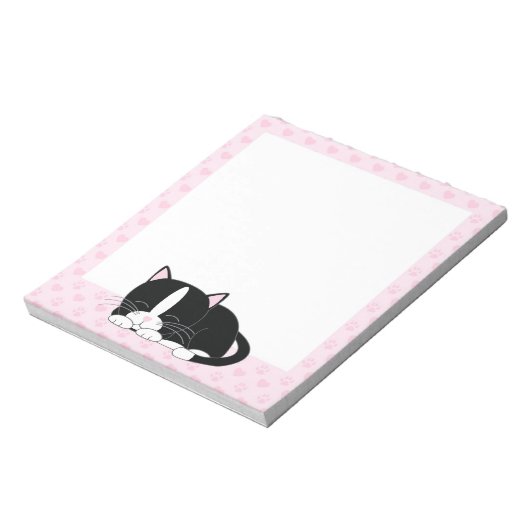 Bloc-note Tuxedo Sleepy Chat {rose} (Tourné)