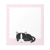 Bloc-note Tuxedo Sleepy Chat {rose} (Devant)