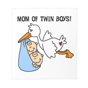 Bloc-note Twin Boys Maman Cadeaux de cigognes