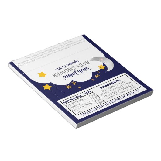 Bloc-note Twinkle Twinkle Star Baby shower Candy Wrapper (Incliné)