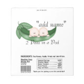 Bloc-note Twins Baby shower Candy Bar Wrappers Party Favoris (Devant)