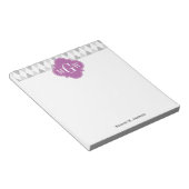 Bloc-note Two Gray Wht Harlequin Orchid 3 Monogram initial (Incliné)