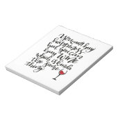 Bloc-note Typographie Cute Humour à vin (Tourné)