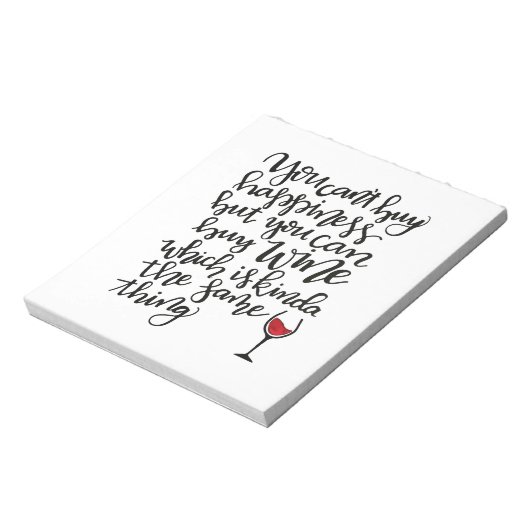 Bloc-note Typographie Cute Humour à vin (Tourné)