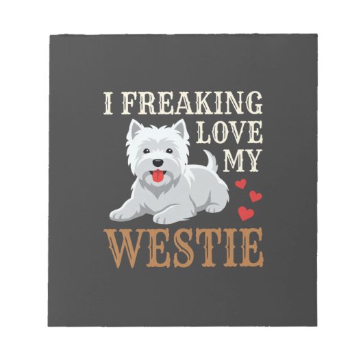 Bloc-note Typographie de l'amour du chien Westie (Devant)