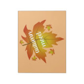 Bloc-note Typographie de l'humeur d'automne feuille d'érable (Tourné)