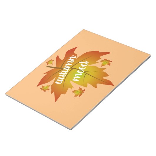 Bloc-note Typographie de l'humeur d'automne feuille d'érable (Incliné)