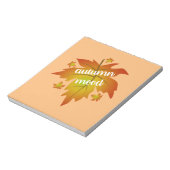 Bloc-note Typographie de l'humeur d'automne feuille d'érable (Tourné)