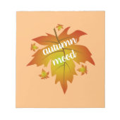Bloc-note Typographie de l'humeur d'automne feuille d'érable (Devant)
