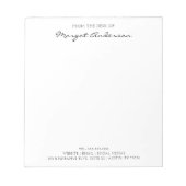 Bloc-note Typographie de script personnalisée | À partir du (Devant)