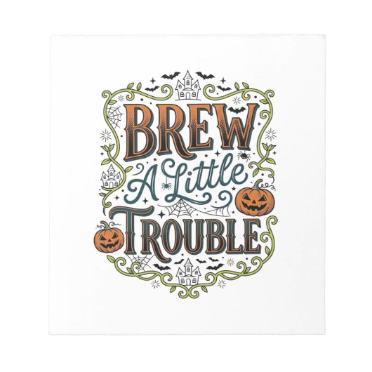 Bloc-note Typographie de sorcière d'Halloween Brasse Un Peu (Devant)