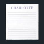 Bloc-note Typographie en gras Nom du prêteur personnalisé li<br><div class="desc">Téméraire de la typographie moderne Nom personnalisé Bloc-notes lié en Lavande</div>