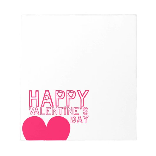 Bloc-note typographie Heureuse Sainte-Valentin Cute (Devant)