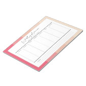 Bloc-note Typographie moderne pastel rayures planner hebdoma (Incliné)
