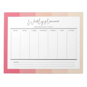 Bloc-note Typographie moderne pastel rayures planner hebdoma (Devant)