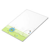 Bloc-note Typographie moderne simple à fleurs verte (Incliné)