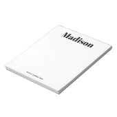 Bloc-note Typographie noir blanc simple et moderne (Tourné)