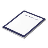 Bloc-note Typographie simple de la marine blanche (Tourné)