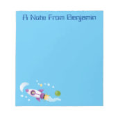 Bloc-note Un adorable vaisseau-fusée dans l'espace dessin an (Devant)