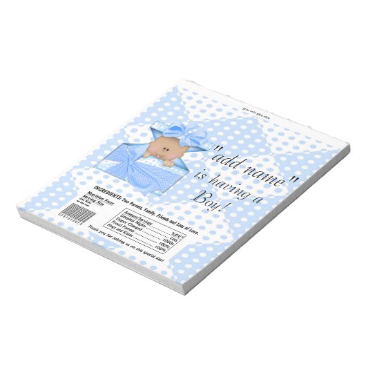 Bloc-note Un Baby shower Bar Wrapper Party Favoriser (Tourné)
