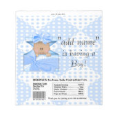 Bloc-note Un Baby shower Bar Wrapper Party Favoriser (Devant)