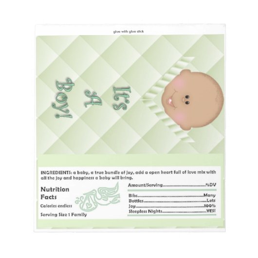 Bloc-note Un Baby shower Bar Wrapper Party Favoriser (Devant)