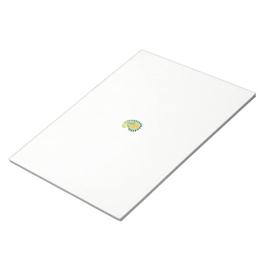 Bloc-note un cachemire jaune et vert avec feuilles et fleurs (Incliné)